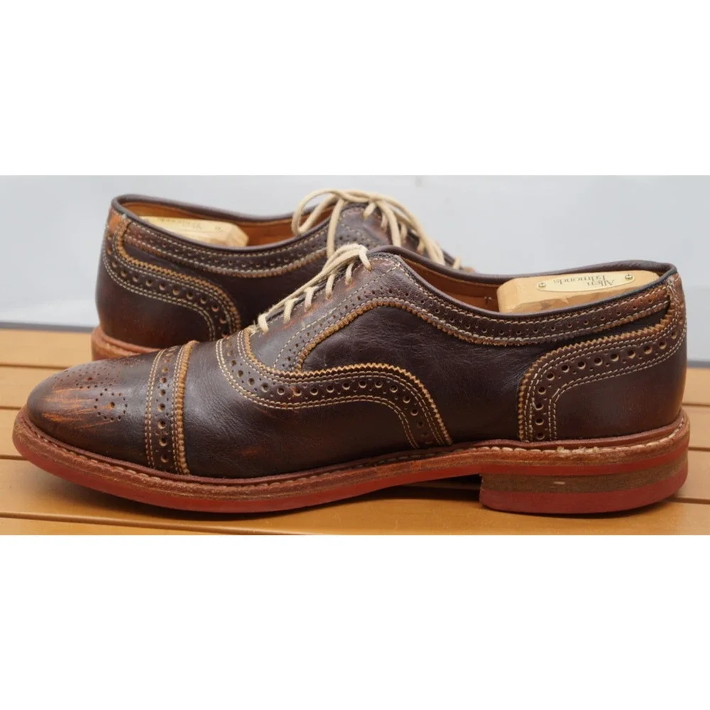 Allen Edmonds STRANDMOK Cap Toe Oxford Shoes w Dainite Rubber Sole Mens 10 D